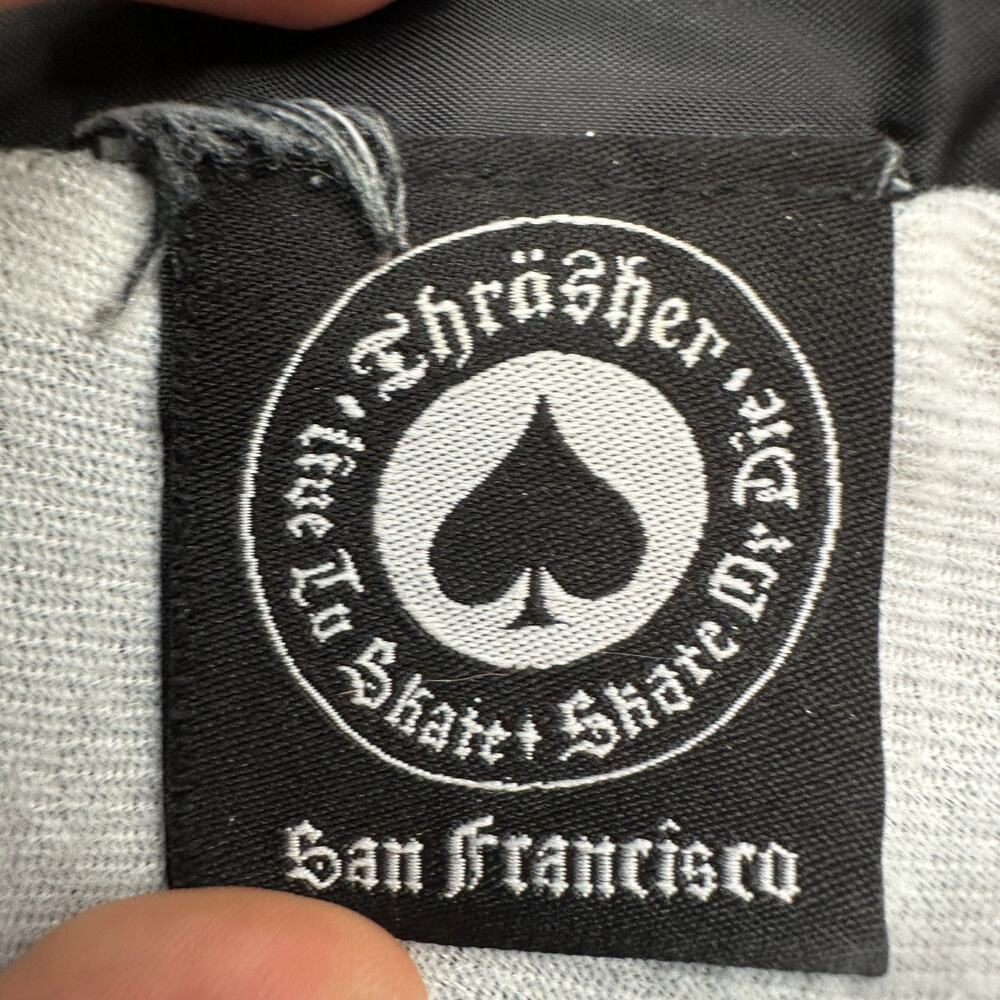 Thrasher Pentagram Coach Windbreaker Jacket Mens XL Black Gold Lined Snap Button - Picture 3 of 16